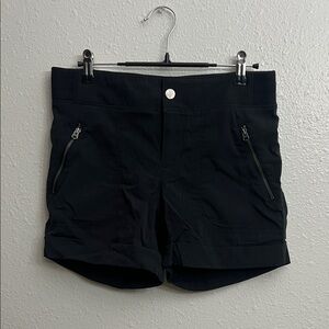 Athleta Black Shorts with Button and Zipper Detail